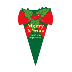 クリスマスケーキピック 柊 77754 100枚/束(ご注文単位1束)【直送品】