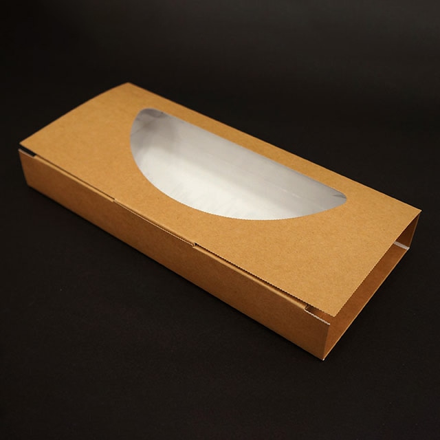 窓付クラフトピザ箱 10インチハーフ 25枚/袋（ご注文単位12袋