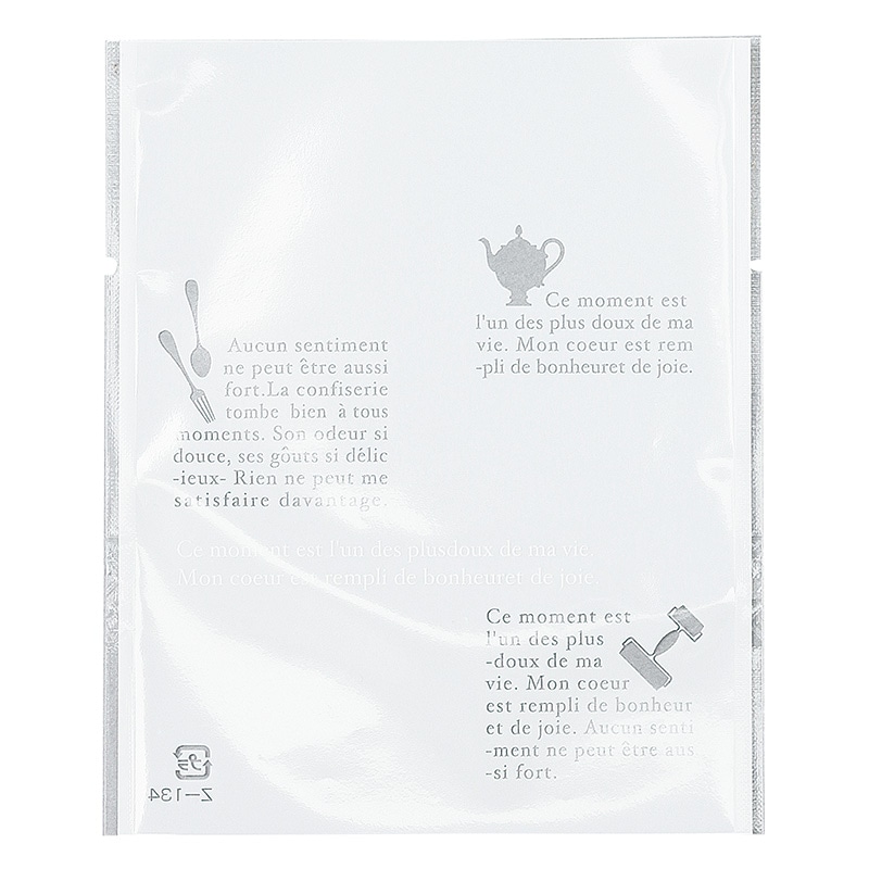 福重 平袋 Z-134-1 仏語&ツール柄 中 白 100枚/袋