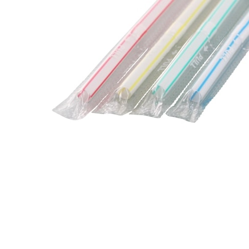 シバセ工業 フレックスストロー 6mm×21cm ストライプ　白地 1箱（ご注文単位1箱）【直送品】