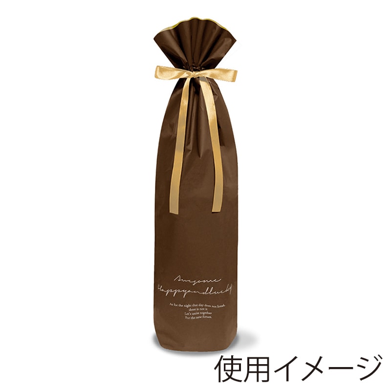 エスパック 梨地リキュールギフト袋 一升瓶用 ブラウン 20枚/袋（ご注文単位1袋)【直送品】
