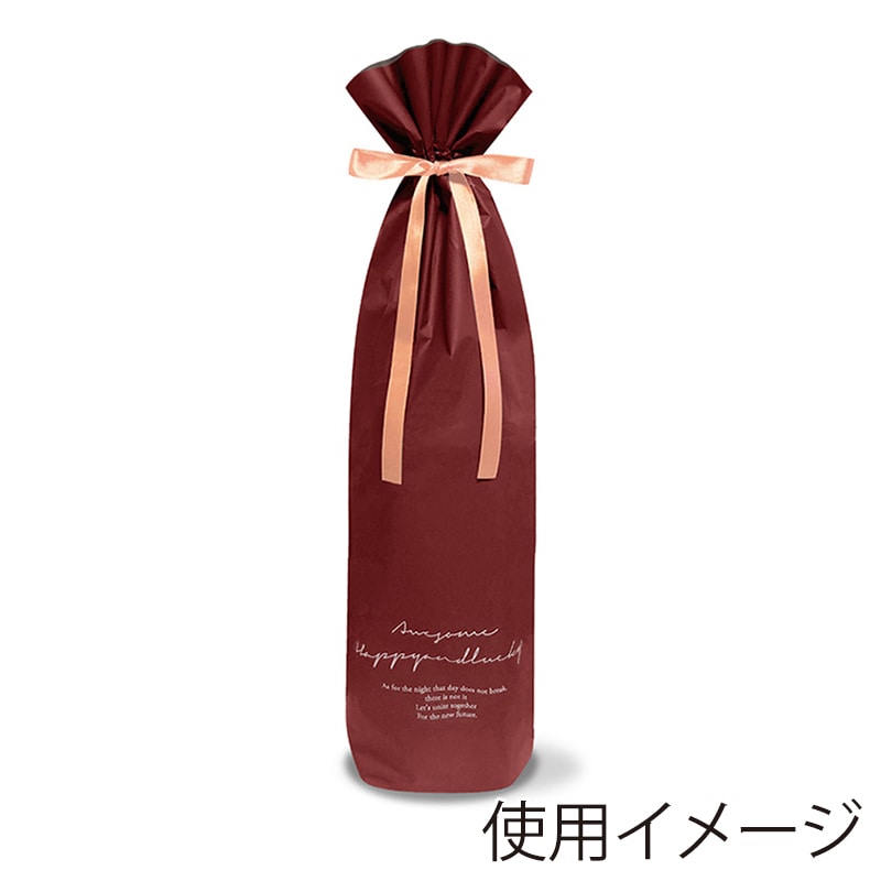 エスパック 梨地リキュールギフト袋 一升瓶用 ボルドー 20枚/袋(ご注文単位1袋)【直送品】
