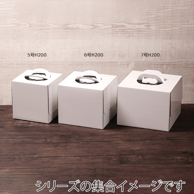 サガシキ ケーキ箱 白無地デコ箱 7号 H200 5枚入