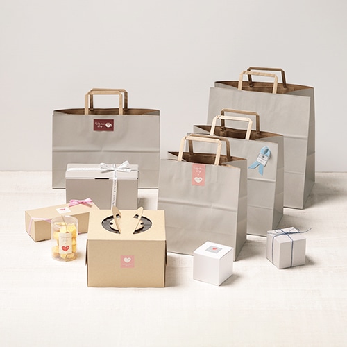 サガシキ 手提げ紙袋 ナチュラルグレー S 100枚入 PAB046AA_S_100 100