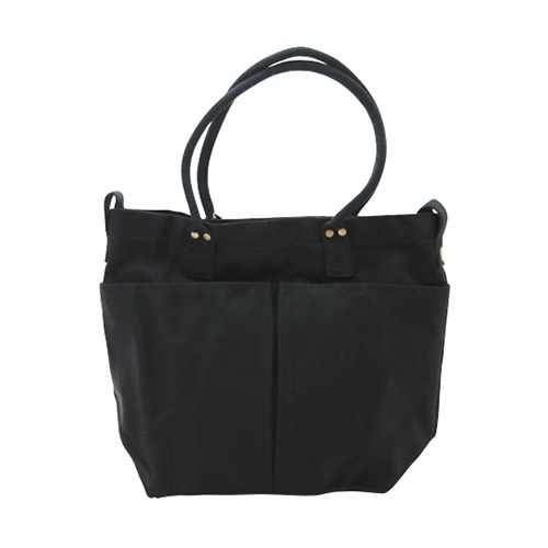 ジェイワークスプランニング キャンバストートバッグ 厚手 マルチポケット S ブラック JW009 1個(ご注文単位1個)【直送品】