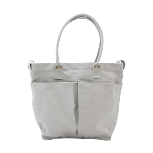 ジェイワークスプランニング キャンバストートバッグ 厚手 マルチポケット S グレー JW009 1個(ご注文単位1個)【直送品】