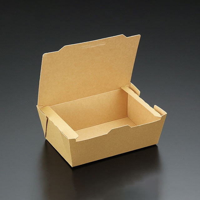 弁当容器 KMランチボックス M 未晒 25枚/袋（ご注文単位4袋）【直送品