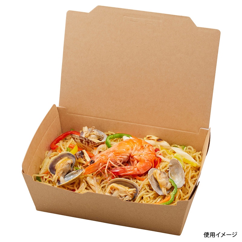 弁当容器 KMランチボックス M 未晒 25枚/袋（ご注文単位4袋）【直送品