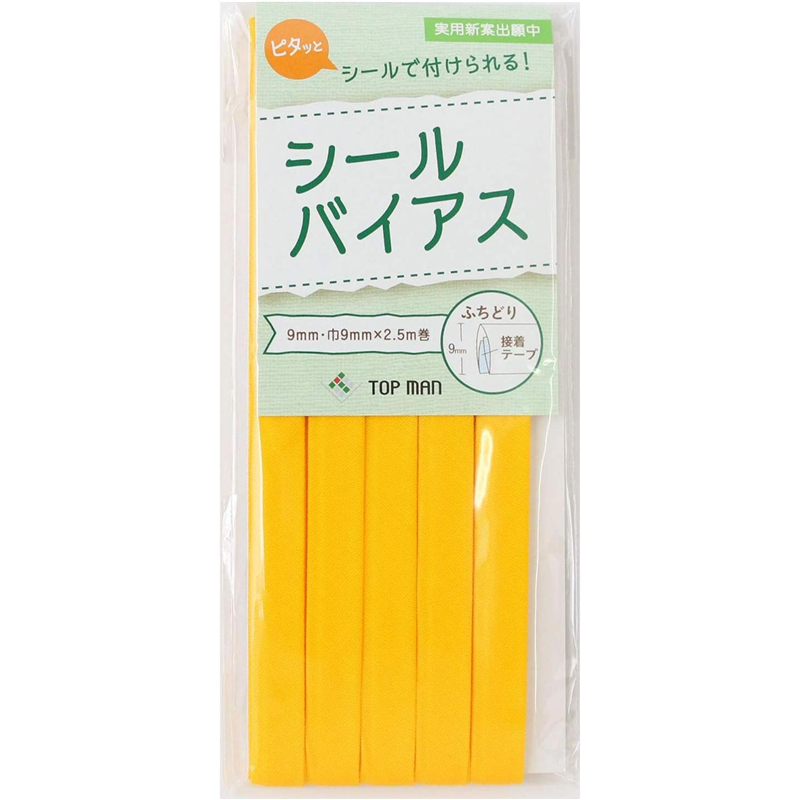 トップマン工業株式会社 シールバイアス 9mm巾 バナナイエロー TM012-4 1枚(ご注文単位1枚)【直送品】