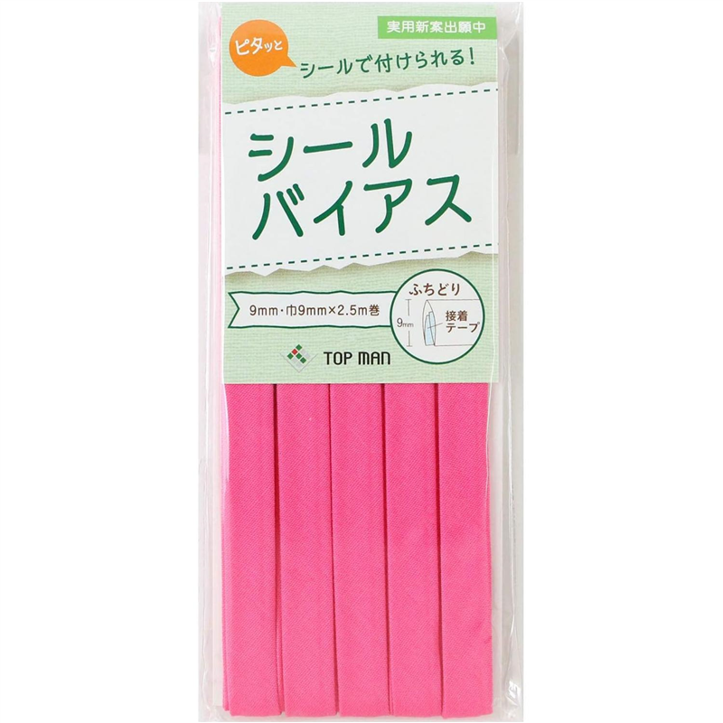 トップマン工業株式会社 シールバイアス 9mm巾 ピーチピンク TM012-12 1枚(ご注文単位1枚)【直送品】