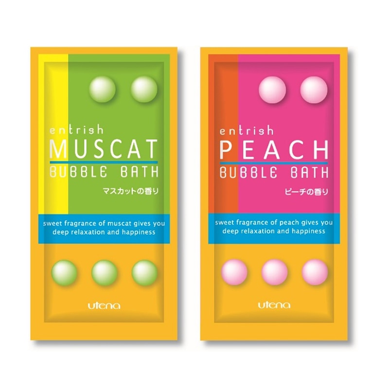 エントリッシュ フルーツバスバブル 12ml 2種アソート マスカットの香り/ピーチの香り 1000個/箱(ご注文単位1箱)【直送品】