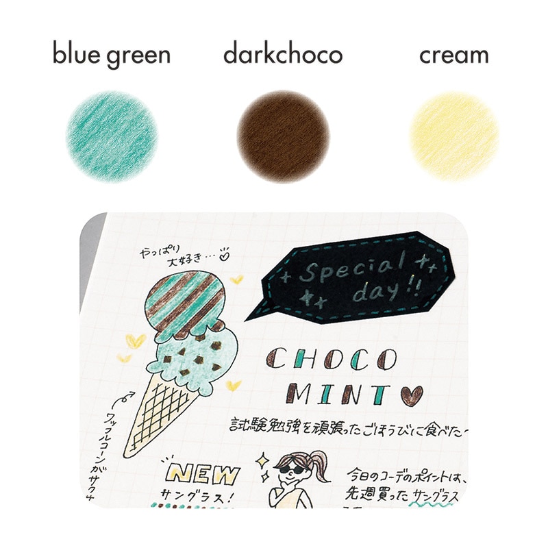 クツワ くりだし色鉛筆クリクル DE002CH チョコミ 1個（ご注文