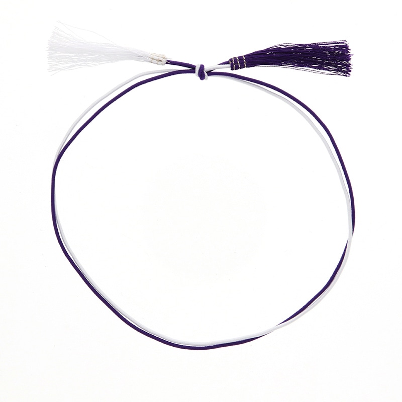 カラーゴム 細2重ゴム房 特中 折径17cm 紫白 50本/袋