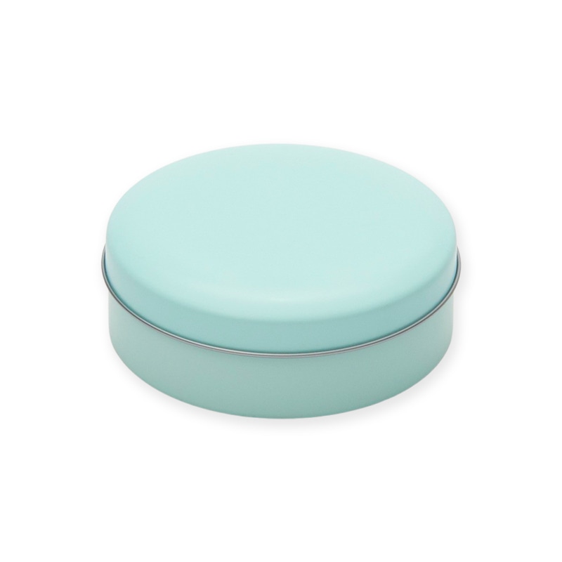 側島製罐 無地缶 キャンディ ラウンド缶 ミントブルー 1個(ご注文単位150個)【直送品】