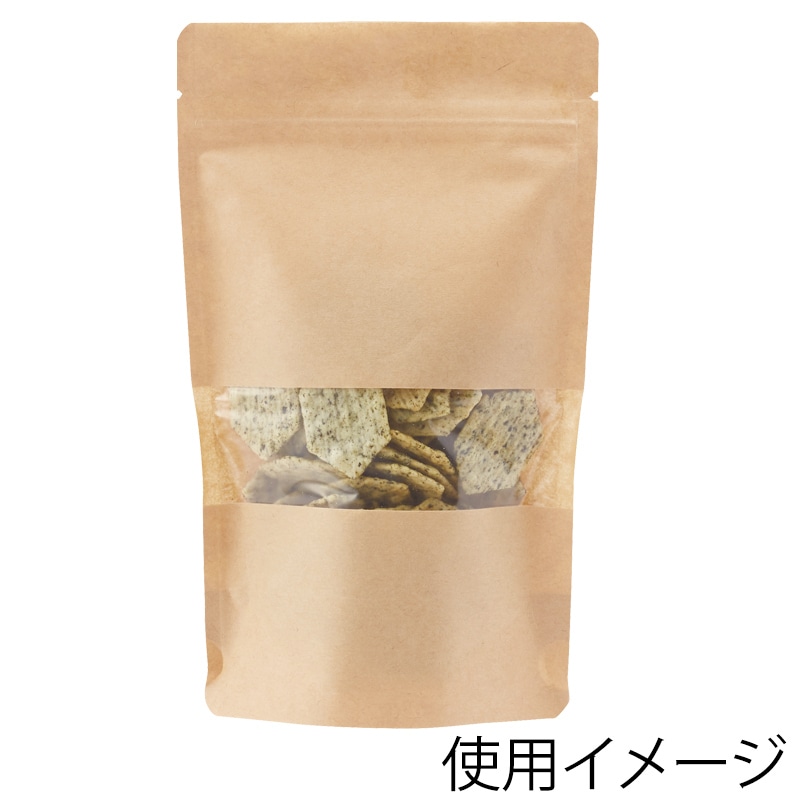 HEIKO チャック付スタンド袋 BP12-20 クラフト 窓付き 25枚/袋