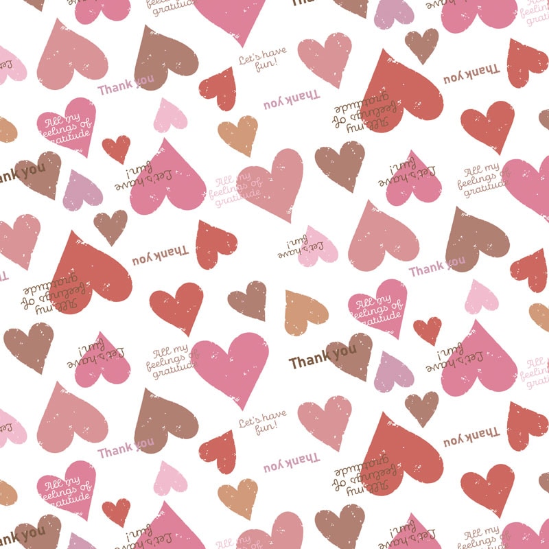 HEIKO 包装紙 半才 スモーキーハート ピンク 50枚/袋