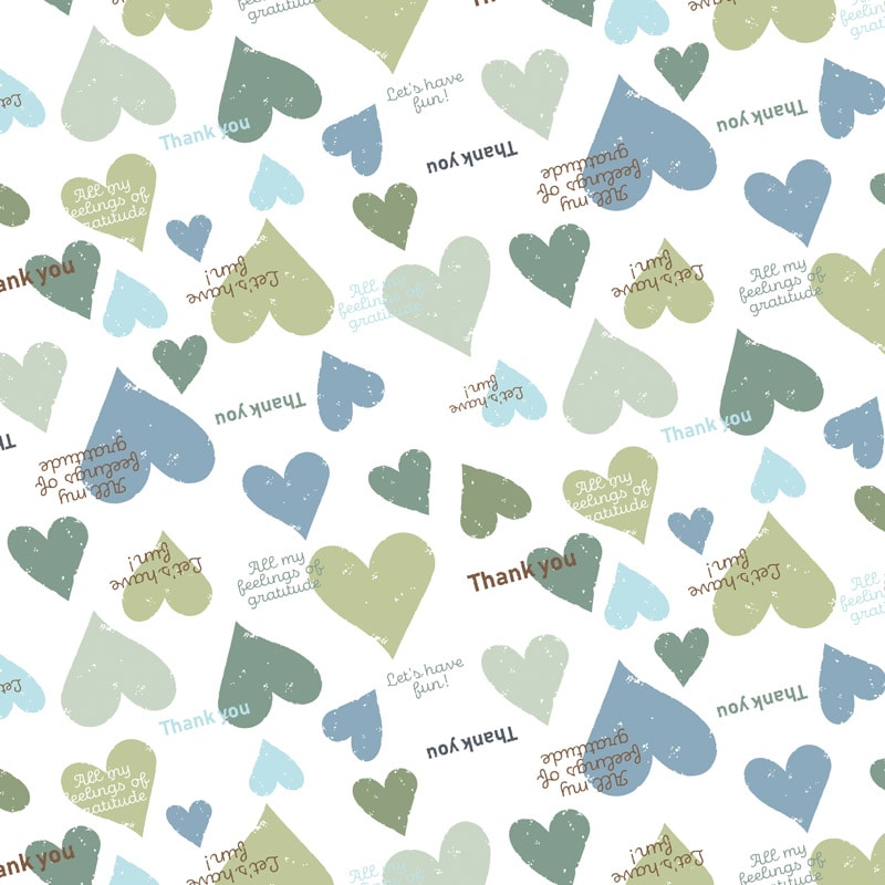 HEIKO 包装紙 半才 スモーキーハート ブルー 50枚/袋