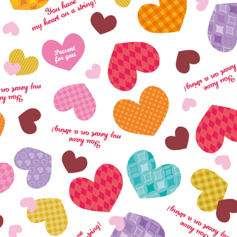 HEIKO 包装紙 半才 ハートストリング 50枚/袋