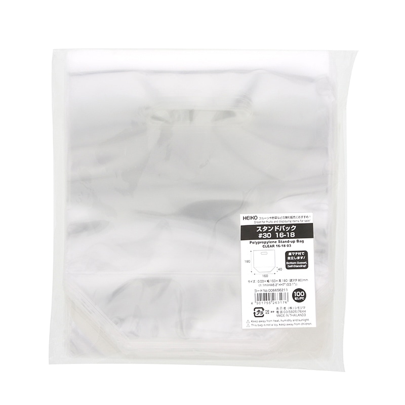HEIKO 手提げポリ袋 スタンドパック ＃30 16－18 100枚/袋 006656211