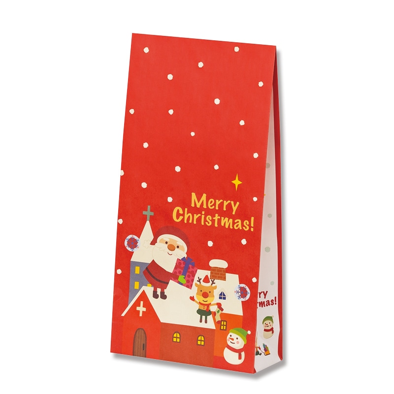 HEIKO クリスマス角底袋 ファンシーバッグ S4 サンタの贈り物 50枚/袋