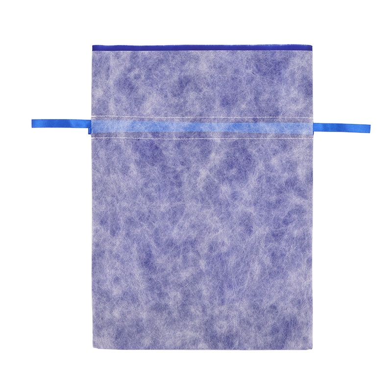 HEIKO 不織布製巾着袋 Fバッグ Wシャンテタイプ L 無地ネイビー 10枚/袋