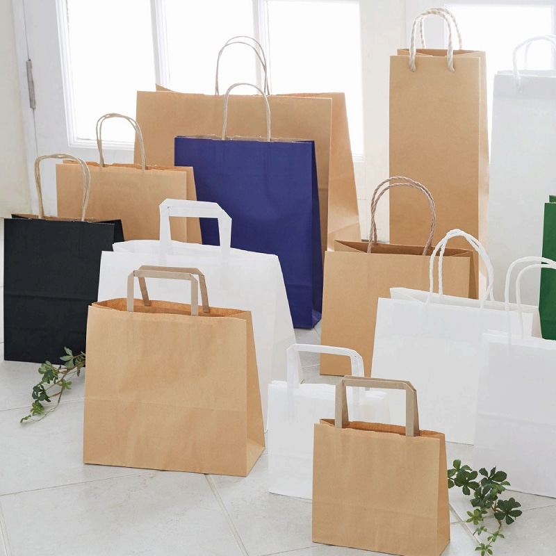 紙袋まとめ買い　200枚セット　HEIKO  フラットチャームバッグ　白無地 HEIKO 紙袋 手提げ紙袋 H25チャームバッグ 20-1 晒白無地 幅200
