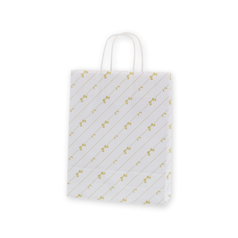 みぃ　7袋 HEIKO 紙袋 25チャームバッグ 25CB MS1 ニューリボン 金 50枚/袋