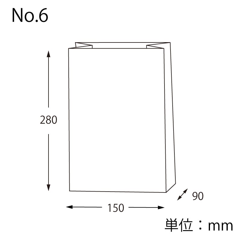 HEIKO 紙袋 角底袋 No.6 未晒無地 100枚/袋 004010600 包装用品