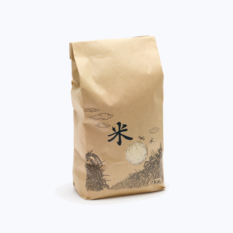 米袋 1kg 米テープ 窓あり 200枚/袋 004193042 包装用品・店舗用品の