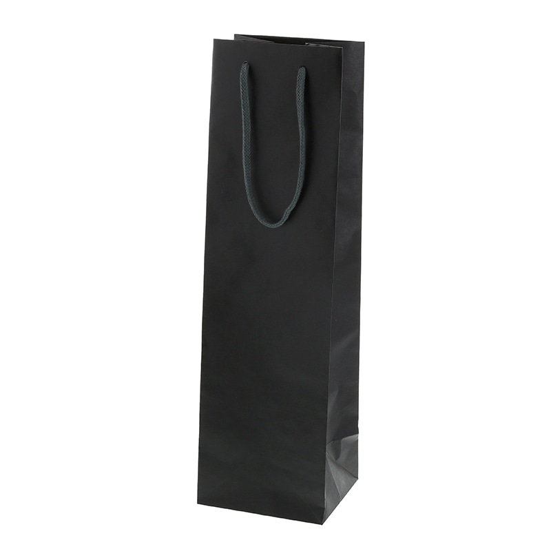 morikumaページ　酒袋10枚④ HEIKO 紙袋 カラーチャームバッグ 一升瓶用 黒 10枚/袋