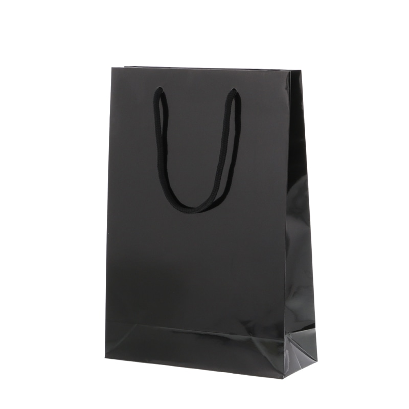 HEIKO 紙袋 ブライトバッグ SWT 黒(グロスPP貼り) 10枚/袋