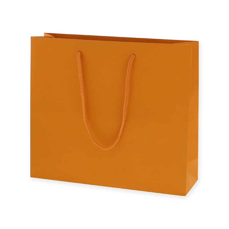 手提げ紙袋ブライトバッグ GM Dオレンジ （マット調） 33cm巾 (巾330 マチ100 高さ300) 100枚 | HEIKO 手提げ紙袋 ブライトバッグ GM Dオレンジ マットタイプ