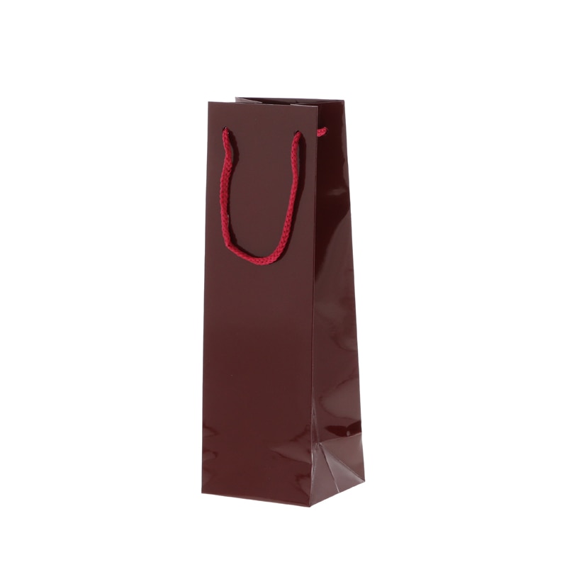 HEIKO 紙袋 ブライトバッグ ワインS 1本用 エンジ 10枚/袋