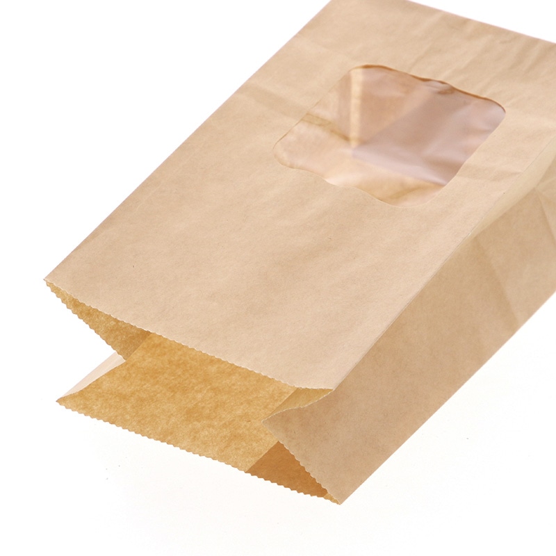 HEIKO 窓付耐油角底袋 9-6 未晒無地 100枚/袋 004738611 包装用品