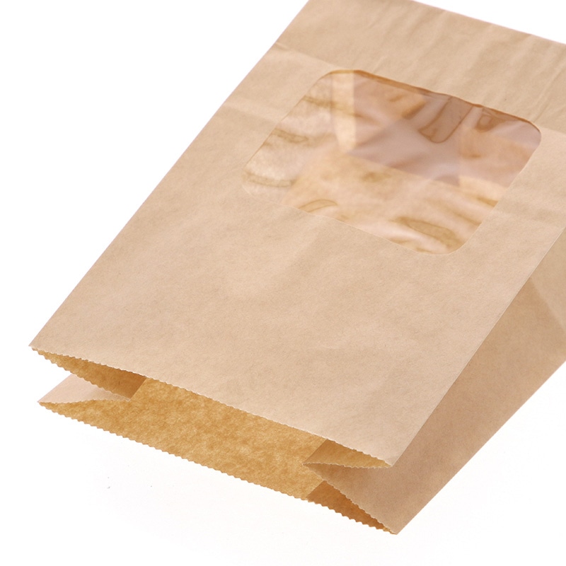 HEIKO 窓付耐油角底袋 11-6 未晒無地 100枚/袋 004738613 包装用品