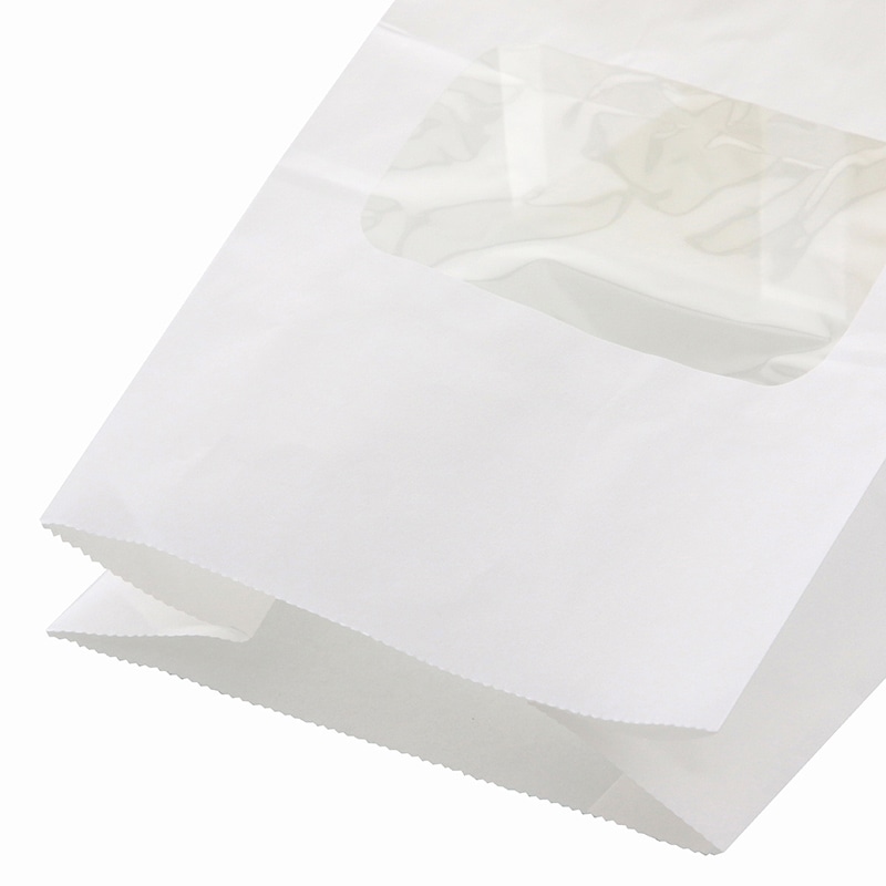 HEIKO 窓付耐油角底袋 13-8 白無地 100枚/袋 004738614 包装用品
