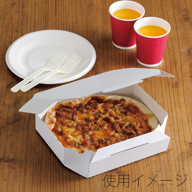 HEIKO 食品容器 N ピザ箱 S 白 10枚/袋 004247710 包装用品・店舗用品