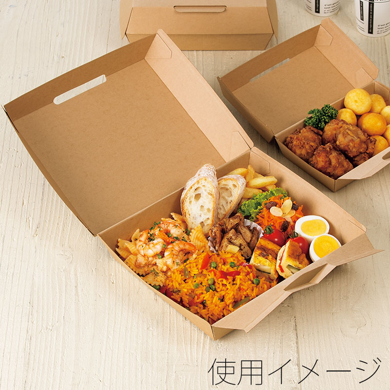 HEIKO 食品容器 ネオクラフト ランチボックス L 10枚/袋