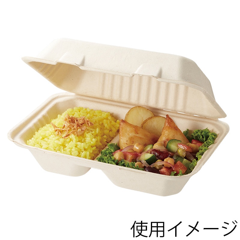 HEIKO 食品容器 バンブーペーパーウエア フードパック 2仕切り BFD2-23