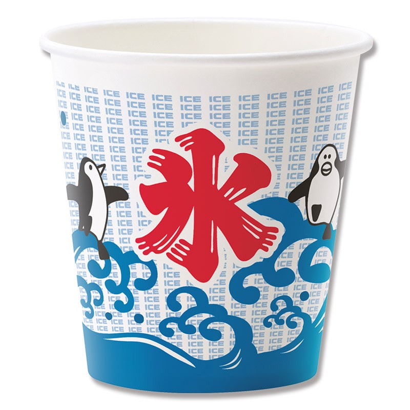 HEIKO 氷カップ 紙コップ 8オンス 波乗りペンギン 50個/袋 004535052