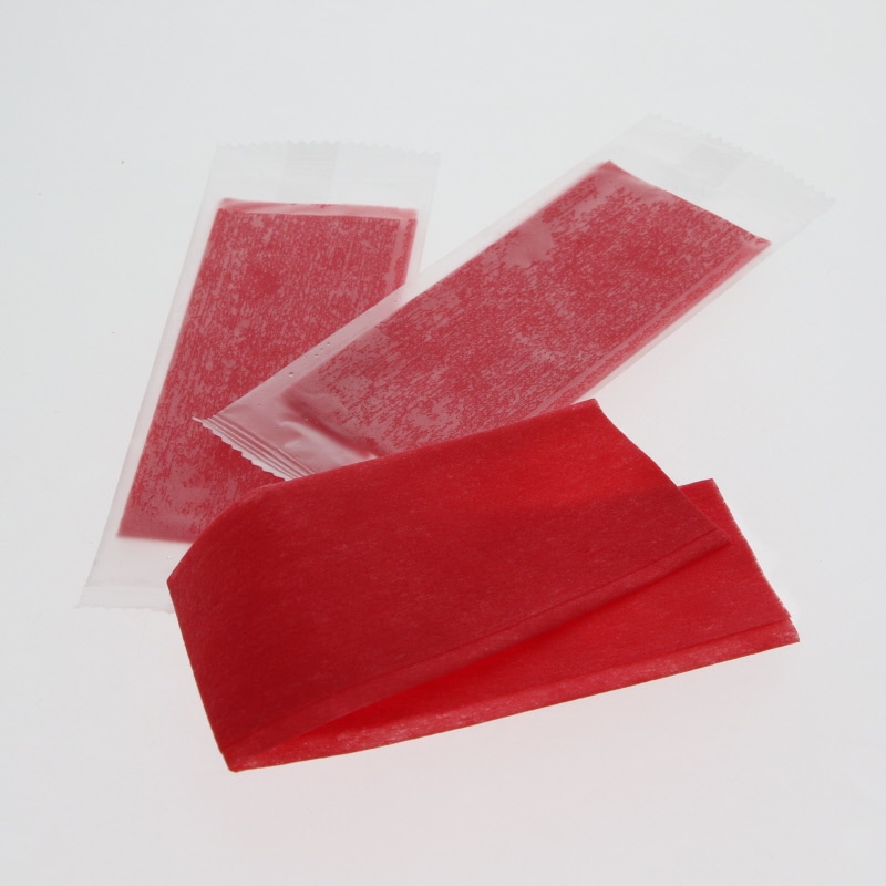 HEIKO 不織布おしぼり 平型 180×220mm アカ 100枚/袋