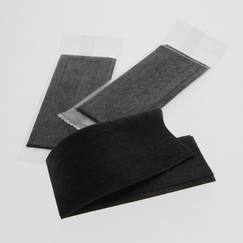 HEIKO 不織布おしぼり 平型 180×220mm クロ 100枚/袋