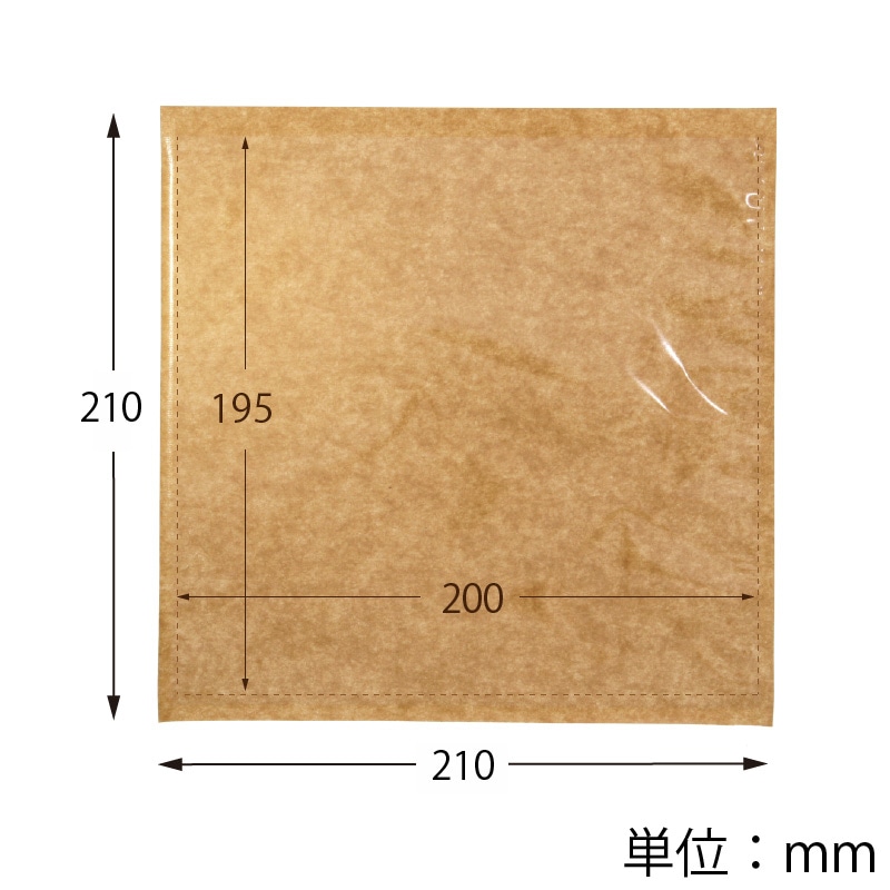 HEIKO 惣菜袋 窓付フラットバッグ 210×210 未晒 100枚/袋