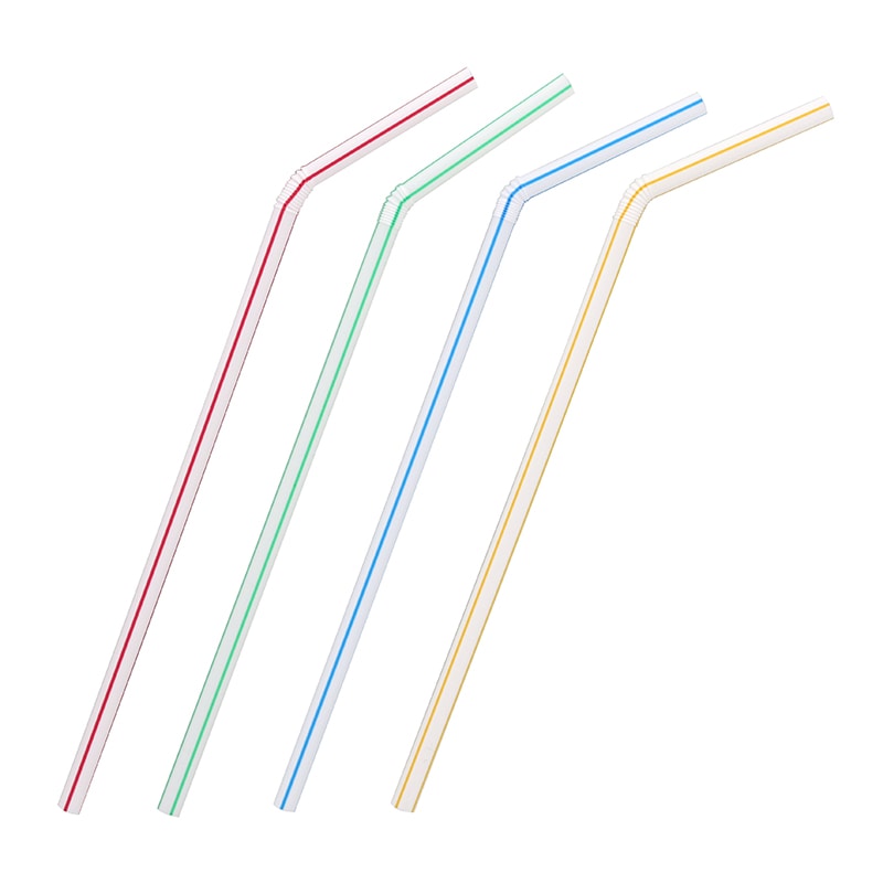 HEIKO フレキシブルストロー 6×21 裸 ストライプ 200本/袋