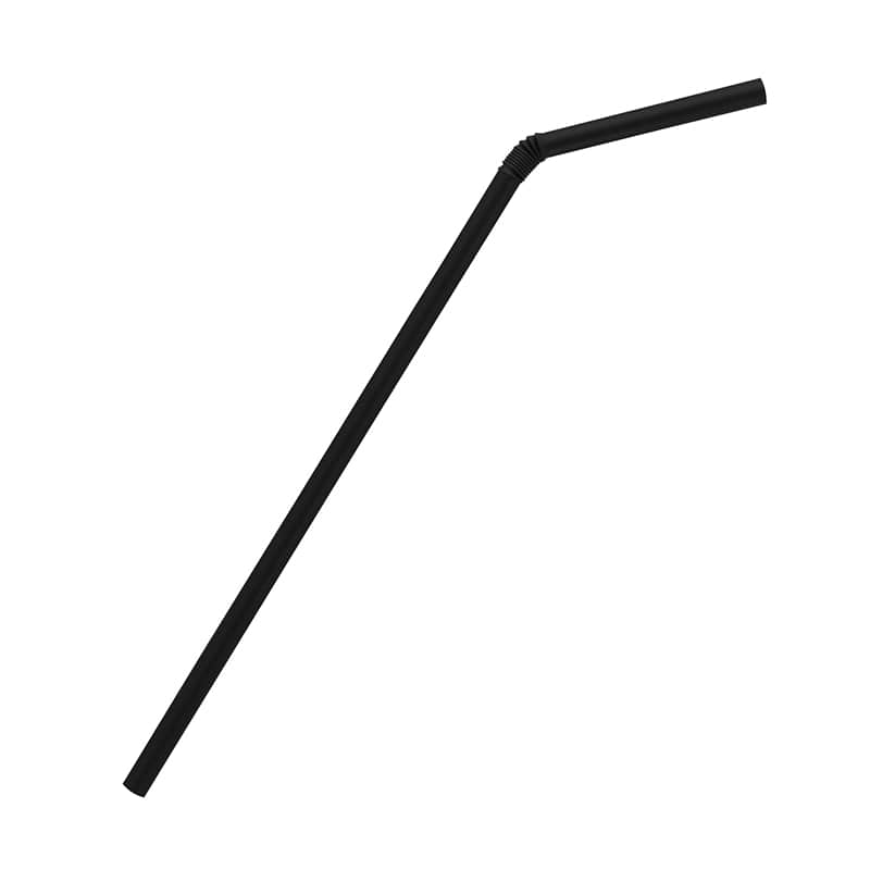 HEIKO フレキシブルストロー 6×21 裸 黒 200本/袋