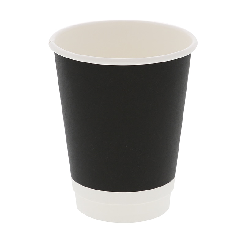 HEIKO 紙コップ 二重断熱カップ 12オンスE 口径90mm ブラック 25個/袋