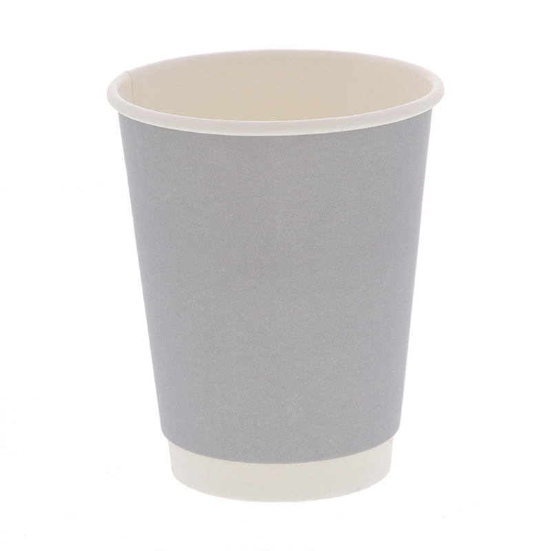 紙コップ 二重断熱カップ 12オンス(400ml) 口径90mm グレー 25個/袋
