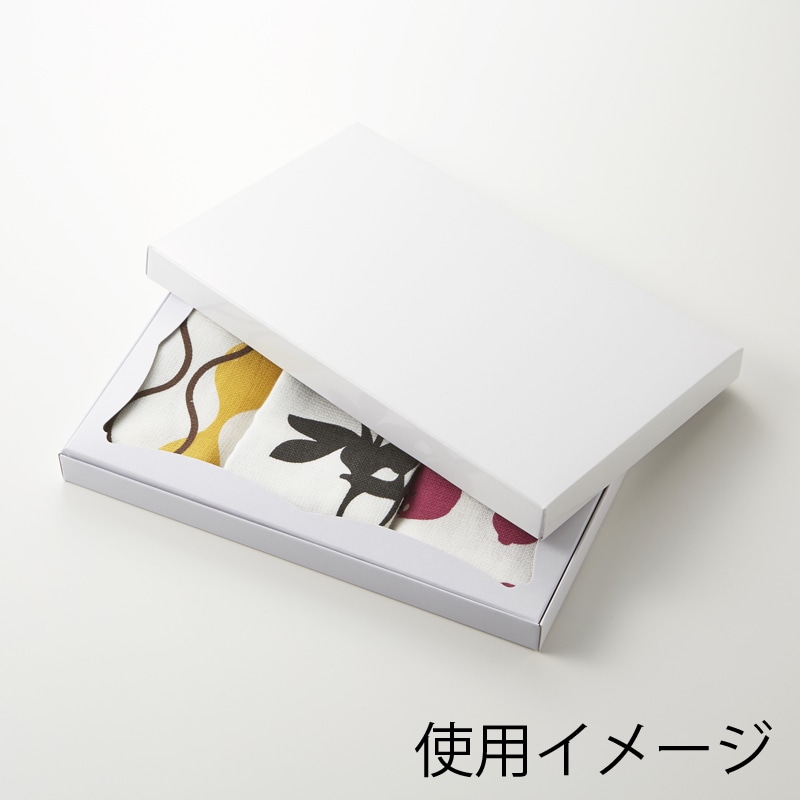HEIKO 箱 デラックス白無地箱(エスプリ) S-3F深 ハンカチ 10枚