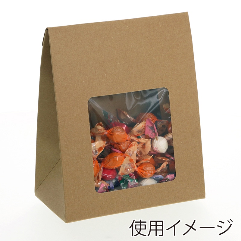 HEIKO 箱 ギフトボックス クラフトギフトBOX 窓付角底L 10枚/袋