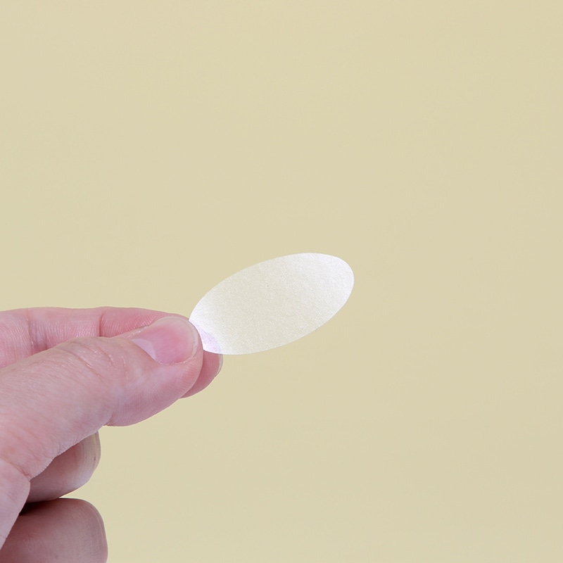 HEIKO タックラベル 透明 楕円 18x35mm No.812 96片/束